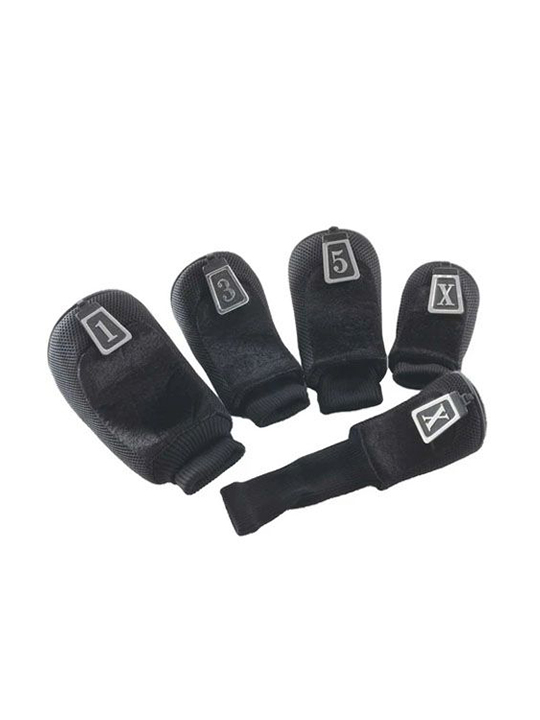 Set Of 5 Wood Head Covers - Black