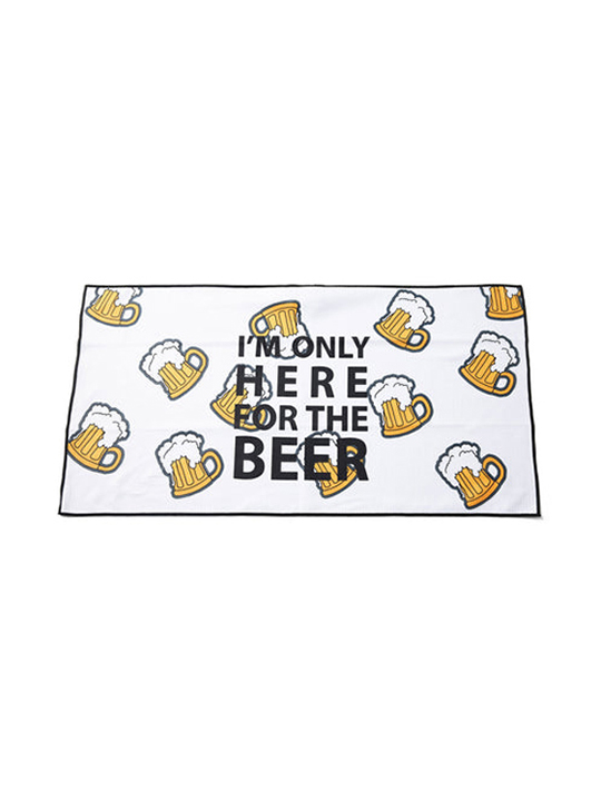 CMC Design Here For The Beer - Microfibre Players Towel - White