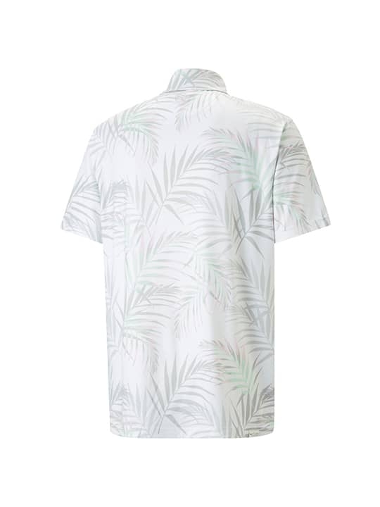 Puma Cloudspun Palm Leaf Polo - Men's - Bright White/Minty Burst