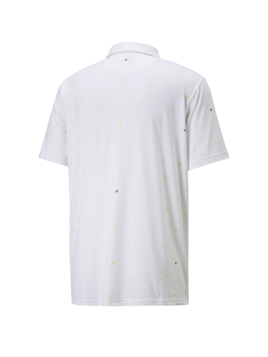 Puma Cloudspun Love Golf Polo - Men's - Bright White/Mustard Seed