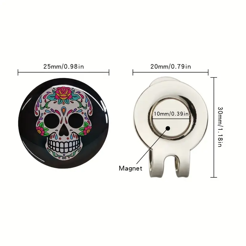 1pc Fashionable Creative Skull Pattern Golf Marker