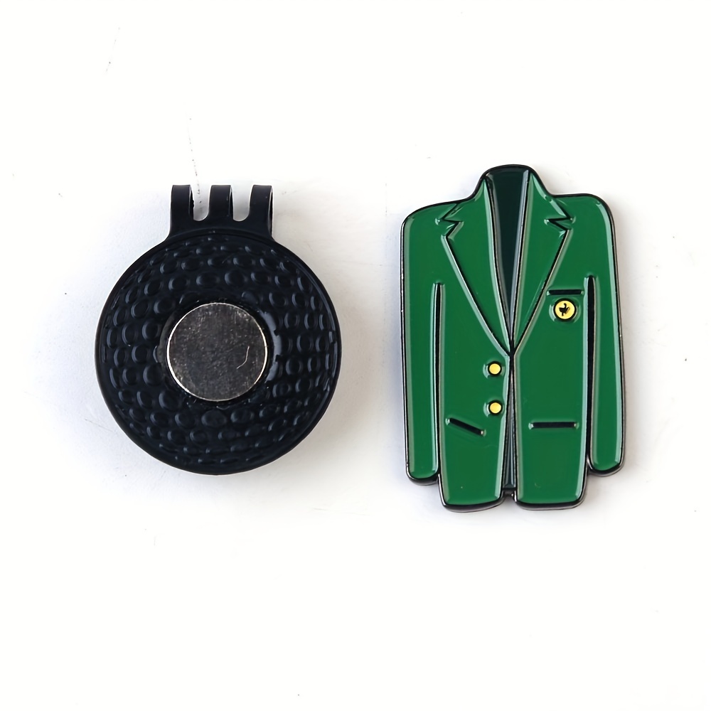 FASHIONABLE & DURABLE PREMIUM GOLF BALL MARKER AND HAT CLIP SET GREEN JACKET